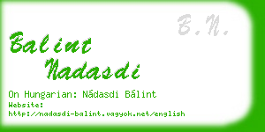balint nadasdi business card